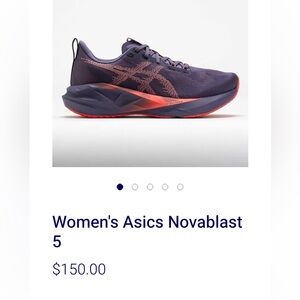 Asics Women's Novablast 5 Navy with Coral Accents Running Shoes